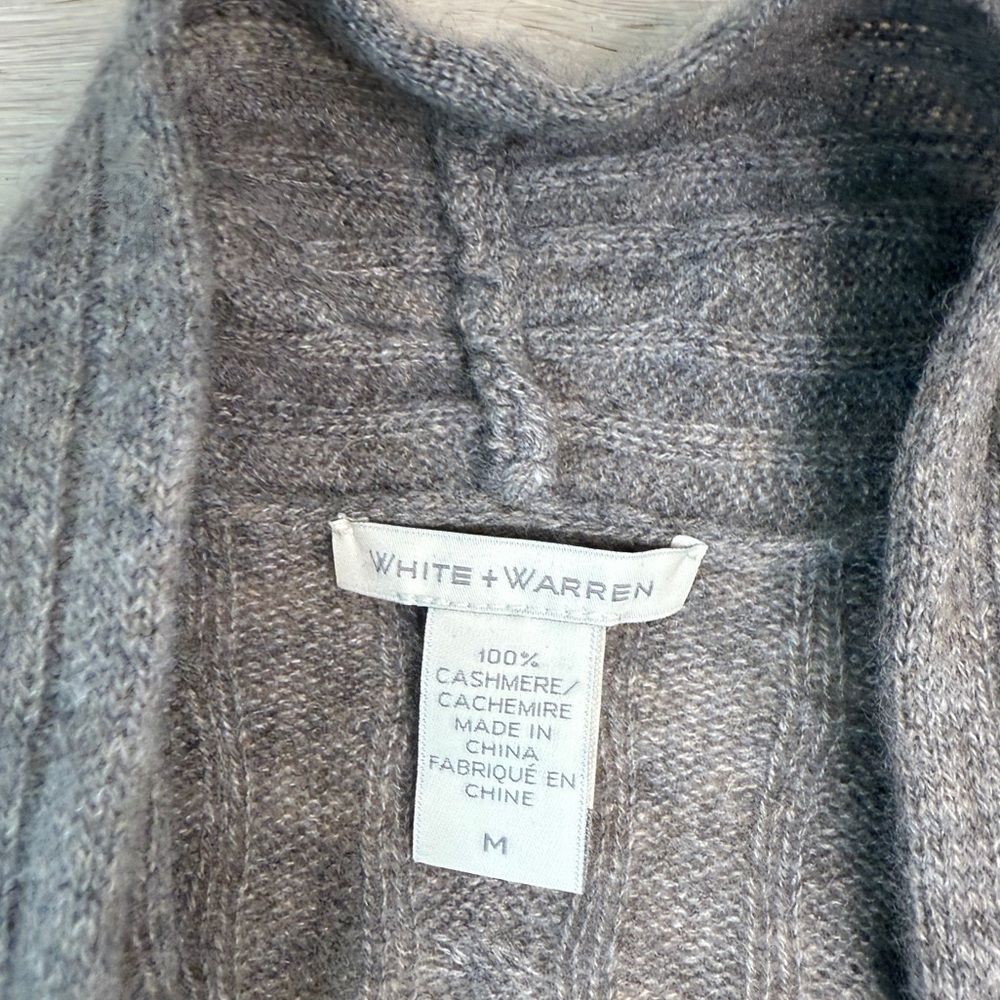 White + Warren Heather Gray Cashmere Sweater - Picture 3 of 5